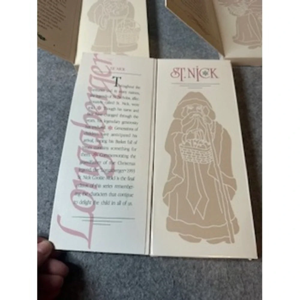 Longaberger Pottery Christmas Cookie Mold Set 5 Father Christmas St Nick 90-93